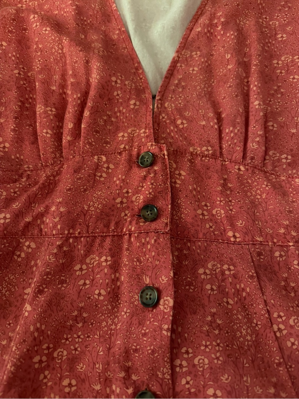 Marine Layer Camila Dress - Coral Red Button-Front Mini - Picture 8 of 12